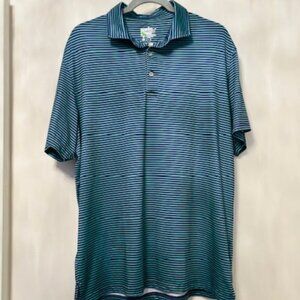 TailorByrd Golf Performance Polo - green and purple stripe XL